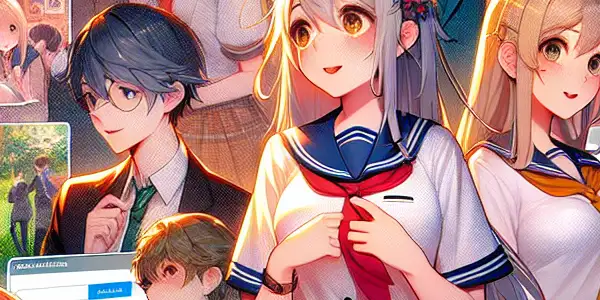 A vibrant collage of characters in uniforms engaging in playful role-play against an urban and natural backdrop.