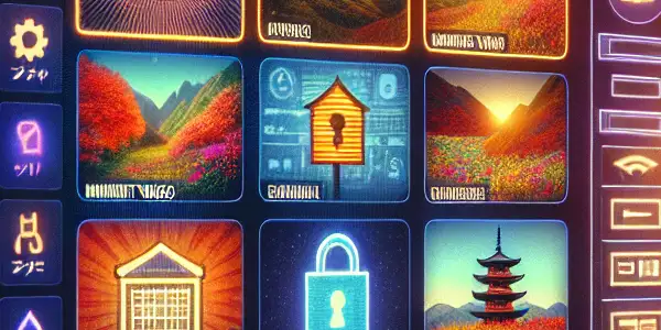 A secure online environment featuring a modern computer monitor displaying a virus-free adult content index.